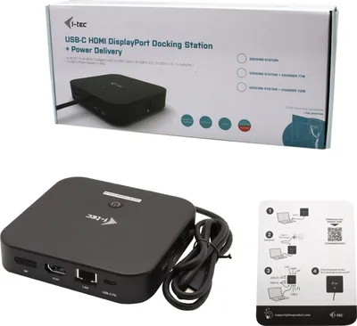 Stacion lidhës i-tec USB-C HDMI DP, 100W, i zi - 3
