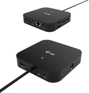 Stacion lidhës i-tec USB-C HDMI DP, 100W, i zi