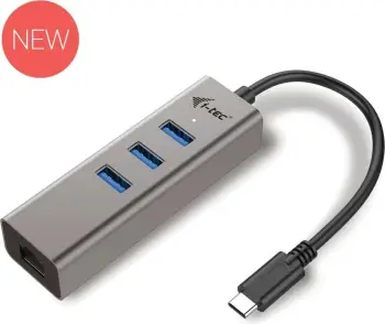 Qendër USB-C I-tec Metal, 3 porte, Gigabit Ethernet, e zezë