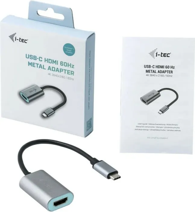 Përshtatës i-Tec USB-C në HDMI (C31METALHDMI60HZ), i argjend - 5