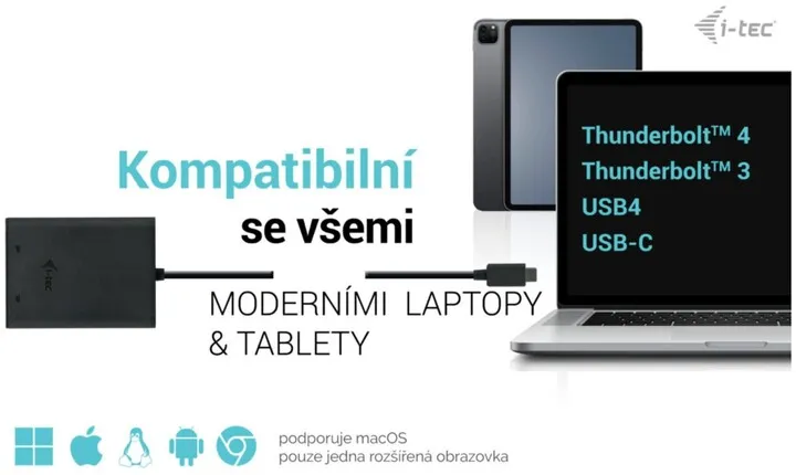 Konvertues i-tec USB-C Dual 4K/60Hz (single 8K/30Hz) DP Video Adapter - 3