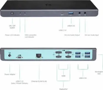 Replikator universal I-TEC USB-C (CADUAL4KDOCKPDA), 85W