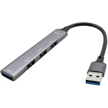 USB hub I-Tec Metal, 4 porta (1x USB 3.0 + 3x USB 2.0), 0.19m, metallic
