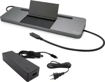 Doking stacion i-tec USB-C Metal Ergonomic 4K 3x Display, DP HDMI VGA LAN Audio, Power Delivery 85W, me karikues universal 100W