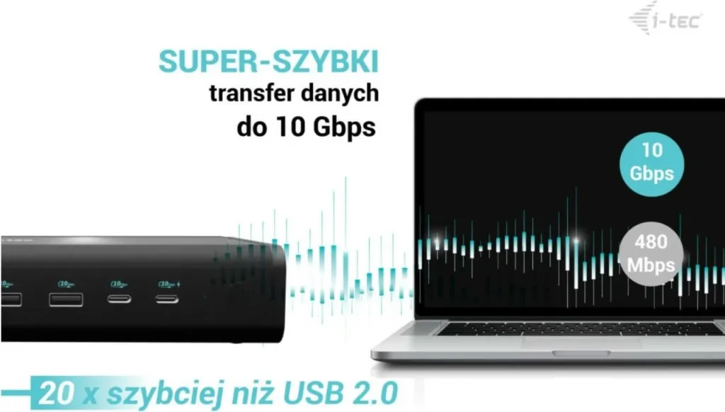 Docking station I-Tec Universal 6x 4K/60Hz, USB-C, 140W, e zezë - 5