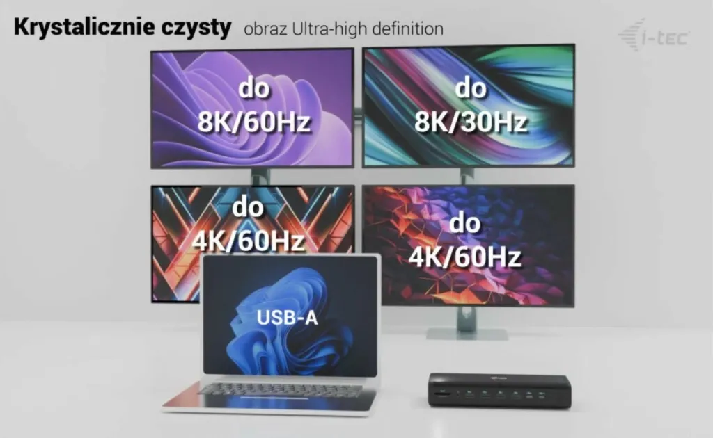 Docking station I-Tec Universal 6x 4K/60Hz, USB-C, 140W, e zezë - 8