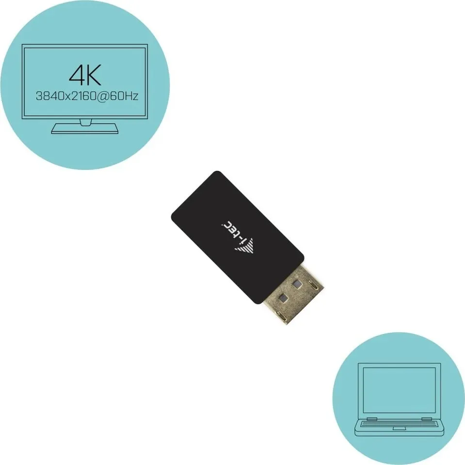 Adaptor DisplayPort në HDMI I-TEC Passive, 4K 30Hz, i zi - 4