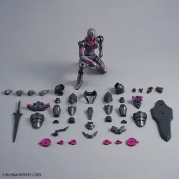 Figurë koleksionuese Bandai 30MF Rosan Knight, model ndërtimi, gri