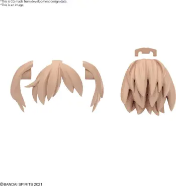 Set pjesë flokësh për figura, Bandai 30MS Option Hair Style Parts Vol.10, 4 lloje, bardhë, kuqe, kafe, e zezë