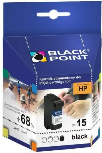 Ngjyrë për printim Black Point BPH15 / C6615NE, nr. 15, e zezë