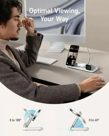 Karikues Anker MagGo, USB, Ngarkim pa tela, Bardhë