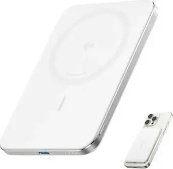 Powerbank magnetik Anker Nano A1665H21 5000 mAh Qi2/MagSafe 15W + USB-C 20W, i bardhë