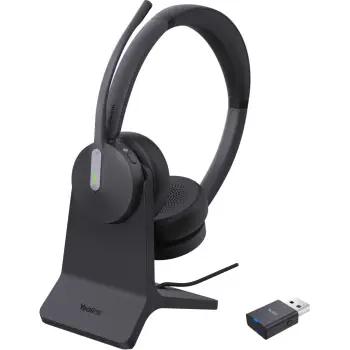 Kufje Yealink WH64 Hybrid Dual me Charging Stand, wireless, për zyrë/call center, e zezë
