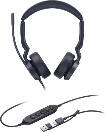 Kufje Yealink UH44 Dual UC, USB-C/A, me mikrofon, e zezë