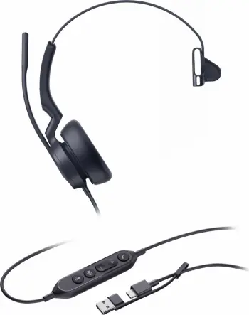 Kufje Yealink UH46 Mono Teams, USB-C/A, e zezë