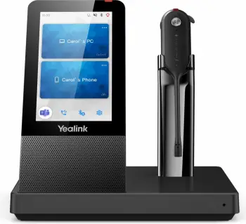 Kufje pa tela Yealink WH67 UC, me Bluetooth, për zyrë, e zezë