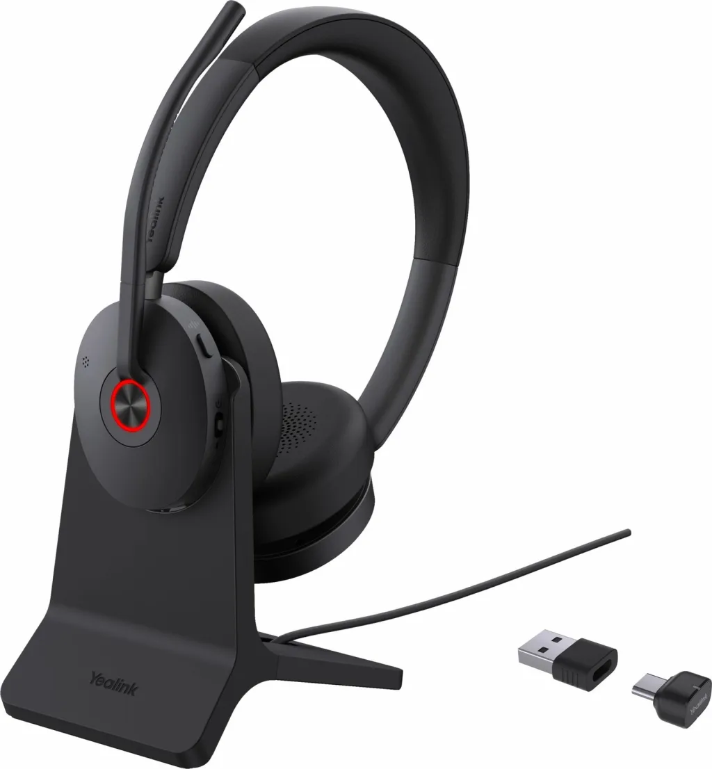 Kufje Bluetooth Yealink BH74 me Stand UC USB-C/A, e zezë - 1