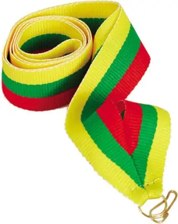 Rrip për medalje Victoria Sport, 11 mm, i verdhë / gjelbër / kuq