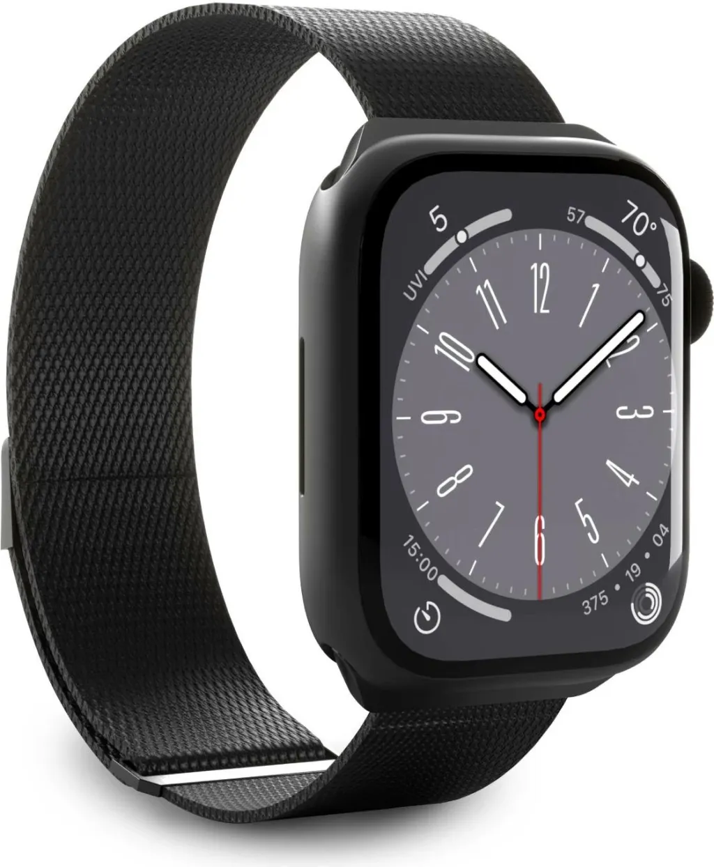 Rrip çeliku SBS Puro Milanese për Apple Watch 38/40/41mm, magnetik, i zi - 1