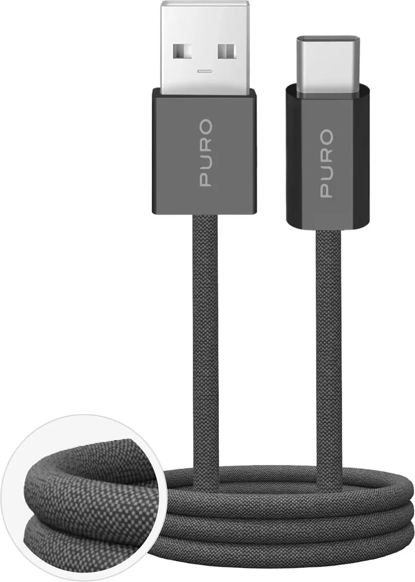 Kabllo Puro Fabrik 2.0 USB-A në USB-C, 1.5m, 10W, e gjelbër e errët - 1