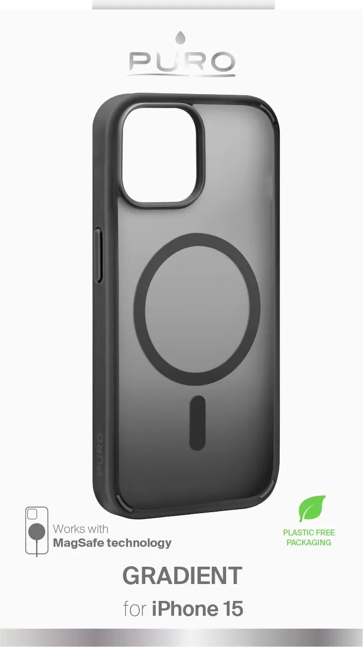 Mbështjellës Puro Gradient me MagSafe për iPhone 15, i zi - 2