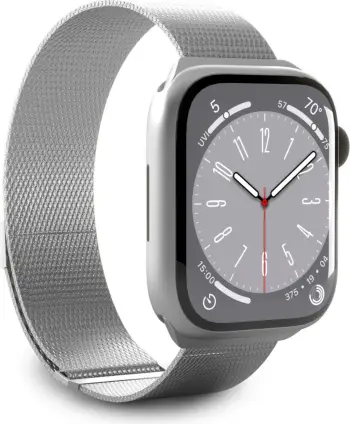 Rrip ore Puro Milanese për Apple Watch 42 44 45mm Ultra, çelik inox, argjend