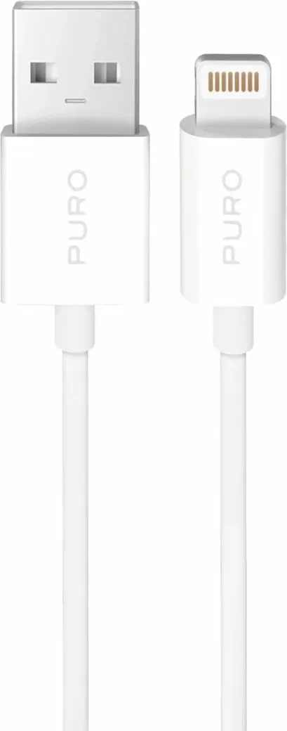 Kabllo Puro PUCAPLT12W2MTWHI, USB-A në Lightning, 2m, e bardhë - 1