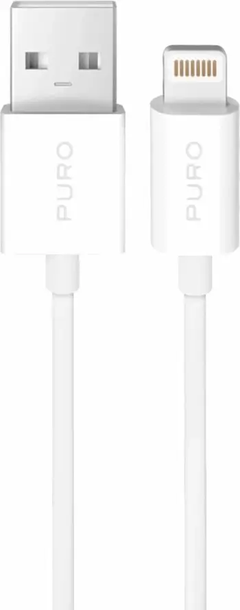 Kabllo Puro PUCAPLT12W2MTWHI, USB-A në Lightning, 2m, e bardhë