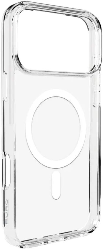 Mbështjellës Puro Lite Mag për iPhone 17 Pro Max, MagSafe, Transparent me unazë të bardhë