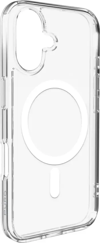 Cover Puro për iPhone 17, MagSafe, transparent me të bardhë