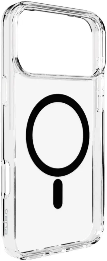 Mbështjellës Puro Lite Mag për iPhone 17 Pro Max, MagSafe, Transparent me unazë të zezë