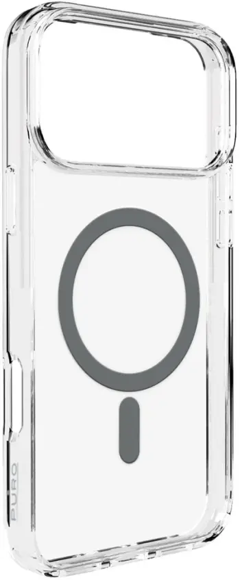 Mbështjellës Puro Lite Mag për iPhone 17 Pro Max, MagSafe, Transparent me unazë gri