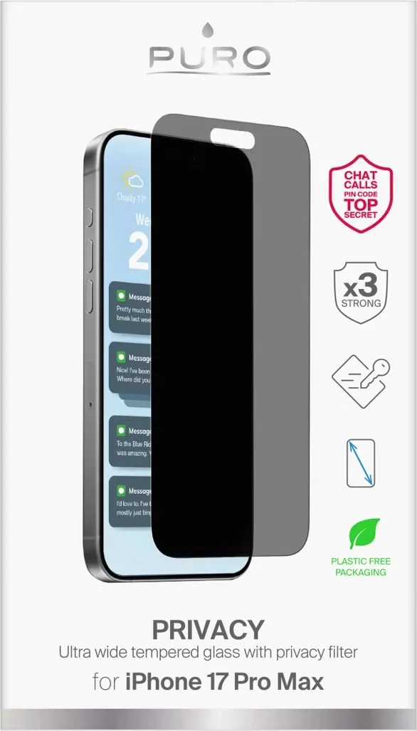 Xham mbrojtës Puro për Apple iPhone 17 Pro Max, 1 copë, i tejdukshëm - 2