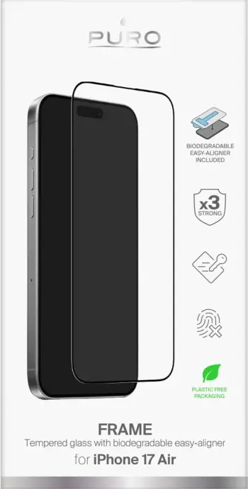 Xham mbrojtës Puro Display Glass për iPhone 17 Pro, 9H, transparent