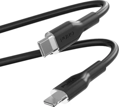 Kabllo karikimi Puro USB C në Lightning, 1.5 m, 20W, e zezë - 1