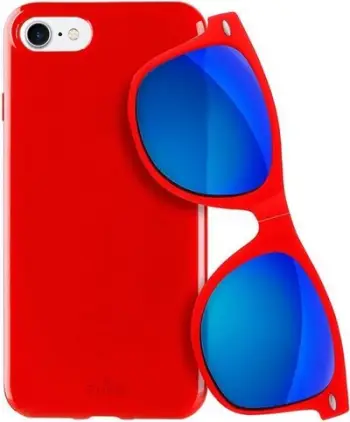 Set Puro Sunny Kit, mbrojtëse për iPhone 7/8+ dhe syze, të kuqe