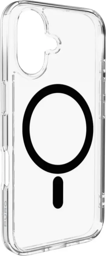 Mbulesë telefoni Puro për iPhone 17, MagSafe, transparente me detaje të zeza