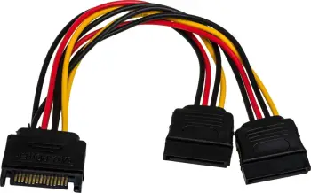 Kabllo Akyga, SATA 15-pin - SATA 15-pin, 0.15m, shumëngjyrëshe