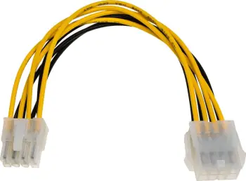 Zgjerues kabllosh Akyga ATX/EPS 8-pin - ATX/EPS 8-pin, 0.2m, i verdhë