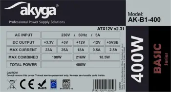 Burim energjie Akyga AK-B1-400, 400W, ATX 12V 2.0