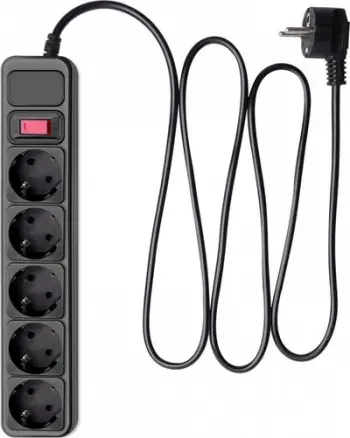 Shtepshkalës Akyga AK-SP-06B, 5 presa Schuko, kabllo 3m, i zi