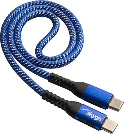 Kabllo USB Akyga AK-USB-36, USB-C në USB-C, 0.5 m, 100W, blu - 2