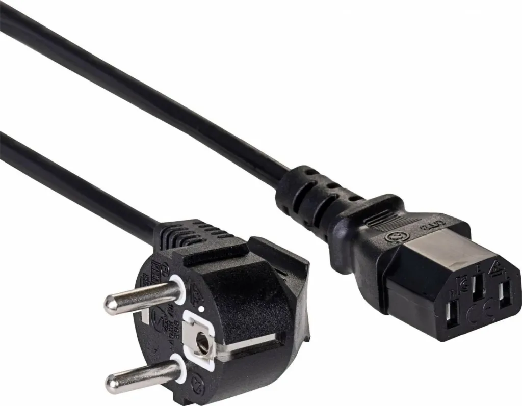Kabllo Akyga AK-PC-05C, CEE 7/7 / IEC C13, 5m, e zezë - 2