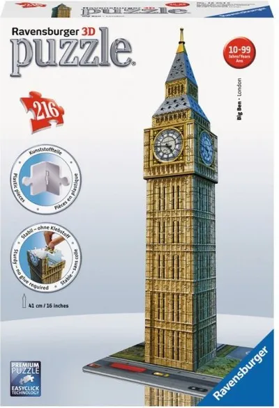 Puzzle 3D Ravensburger Big Ben, 216 elemente, shumëngjyrësh - 2