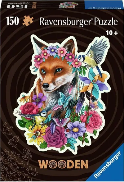 Puzzle druri Ravensburger Colorful Fox, 150 copa, shumëngjyrësh - 1
