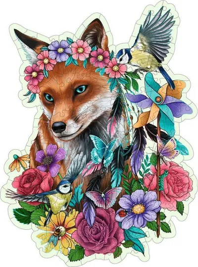 Puzzle druri Ravensburger Colorful Fox, 150 copa, shumëngjyrësh - 2