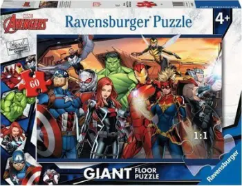 Puzzle dyshemeje Ravensburger Avengers Giant, 24 pjesë, shumëngjyrësh