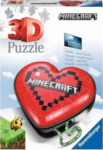 Puzzle 3D Ravensburger Heart Minecraft, 54 copa, shumëngjyrësh