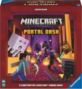 Loja tavoline Ravensburger Minecraft Portal Dash, 2 4 lojtarë, 30 60 minuta, shumëngjyrëshe