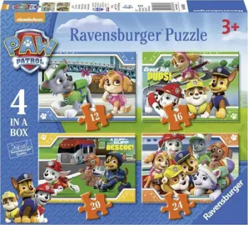 Set puzzle 4në1 Ravensburger Paw Patrol, 12/16/20/24 pjesë, shumëngjyrëshe